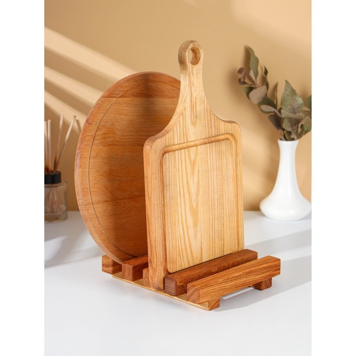 Подставка для разделочных досок, крышек и тарелок Adelica, 18&times;21&times;4 см, дуб