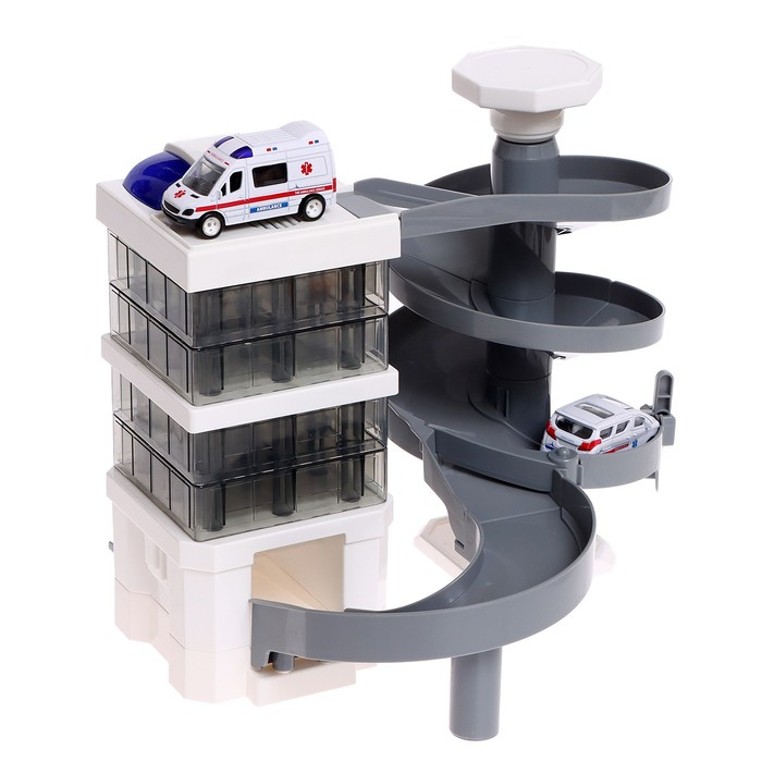 Парковка &laquo;Скорая помощь&raquo;, с 2 машинками, свет и звук