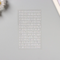 Наклейка пластик стразы "Капли" серебро 15х9 см