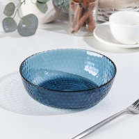 Тарелка глубокая стеклянная «Идиллия», 850 мл, d=18 см, цвет лондон топаз Тарелка глубокая стеклянная «Идиллия», 850 мл, d=18 см, цвет лондон топаз