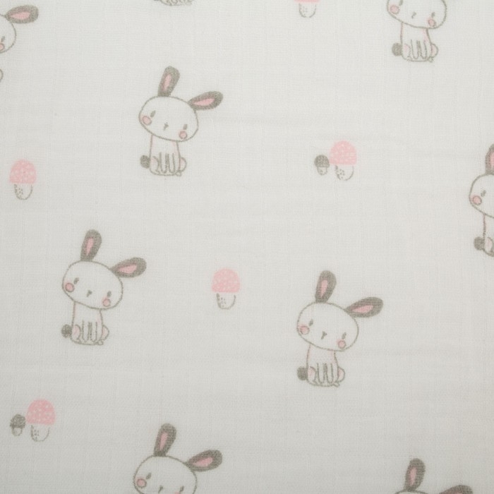 Пелёнка муслиновая Крошка Я &laquo;Зайчата&raquo; 110х110 см, двухслойная, 100% хлопок