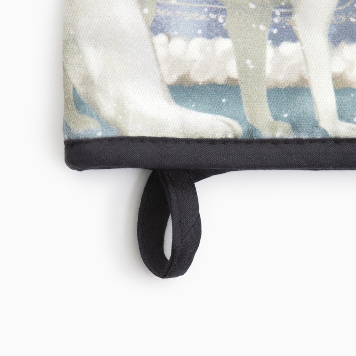 Новый год.Варежка-прихватка Этель Мгновения зимы  15х28см,саржа, 100% хл, ватин 250г/м2