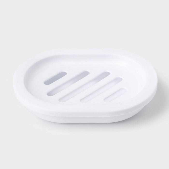 Набор для ванной &laquo;Эталон&raquo;, 4 предмета: дозатор для мыла, мыльница, 2 стакана, 24&times;8&times;17 см, цвет белый