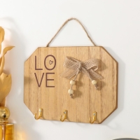 Крючки декоративные дерево "Love с сердечком и бантом" 20х14 см Крючки декоративные дерево "Love с сердечком и бантом" 20х14 см