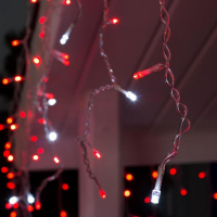Гирлянда «Бахрома» 3 × 0.6 м, IP44, УМС, прозрачная нить, 160 LED, свечение красное, мерцание белым, 220 В Гирлянда «Бахрома» 3 × 0.6 м, IP44, УМС, прозрачная нить, 160 LED, свечение красное, мерцание белым, 220 В