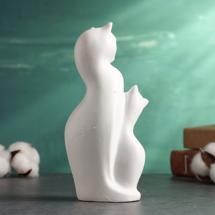 Фигура "Котики с изгибом" белые, 17см