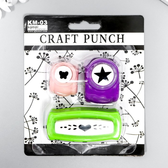 Набор фигурных дыроколов из 3 шт 11,5х13 см рис 1,6 см, 1 см, 4,5 см МИКС Набор фигурных дыроколов из 3 шт 11,5х13 см рис 1,6 см, 1 см, 4,5 см МИКС