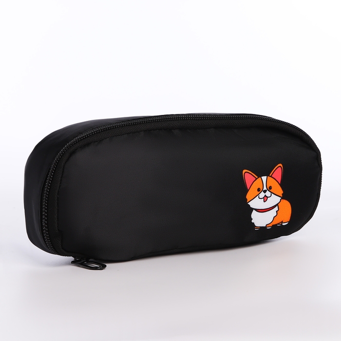 Рюкзак школьный с пеналом &laquo;Корги&raquo;, 42х28х13 см, цвет чёрный