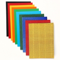 Картон цветной гофрированный, А4, 10 листов, 10 цветов, немелованный, двусторонний, в папке, 230 г/м², Смешарики Картон цветной гофрированный, А4, 10 листов, 10 цветов, немелованный, двусторонний, в папке, 230 г/м², Смешарики