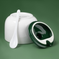 Сахарница новогодняя Доляна &laquo;Рождественский вечер&raquo;, 550 мл, керамика, цвет белый