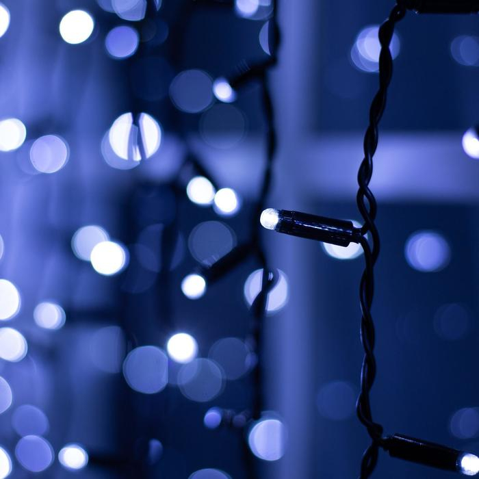 Гирлянда &laquo;Занавес&raquo; 2 &times; 6 м, IP65, УМС, тёмная нить, 1440 LED, свечение белое, 220 В