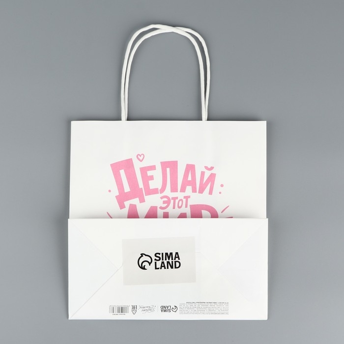 Пакет подарочный, упаковка, «Делай этот мир лучше», 22 х 22 х 11 см Пакет подарочный, упаковка, «Делай этот мир лучше», 22 х 22 х 11 см