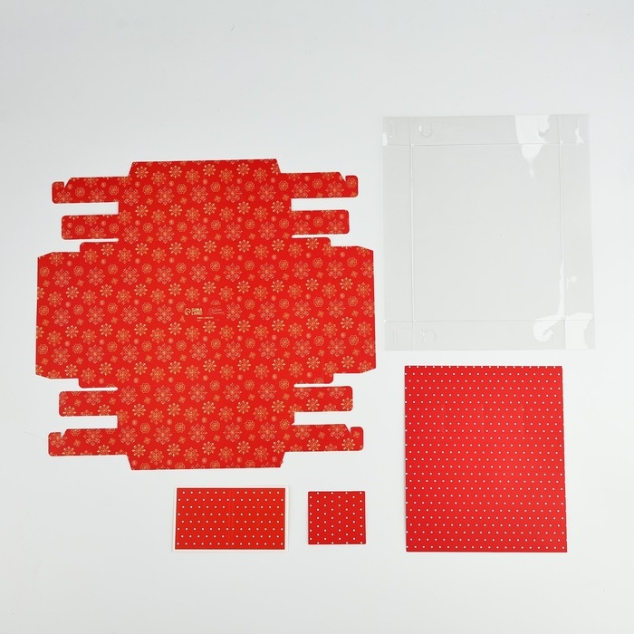 Коробка под 4 конфеты и шоколад с ячейками &laquo;Снежинки&raquo; 18 х 15 х 3 см, Новый год