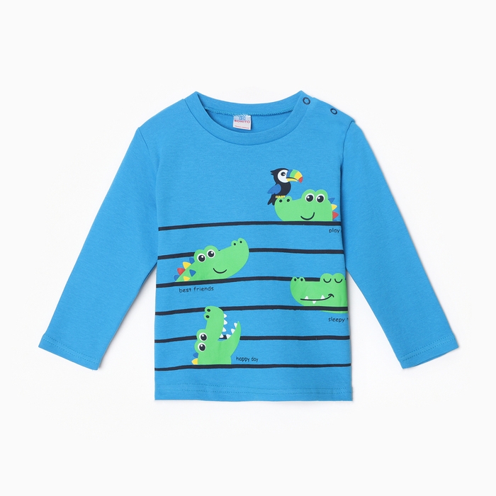 Лонгслив для мальчика, цвет тёмно-бирюзовый, рост 104 см