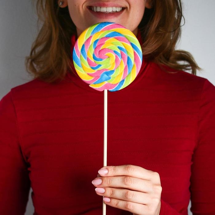 Леденец XXL на палочке &laquo;Счастья&raquo;: со вкусом тутти-фрутти, 110 г.