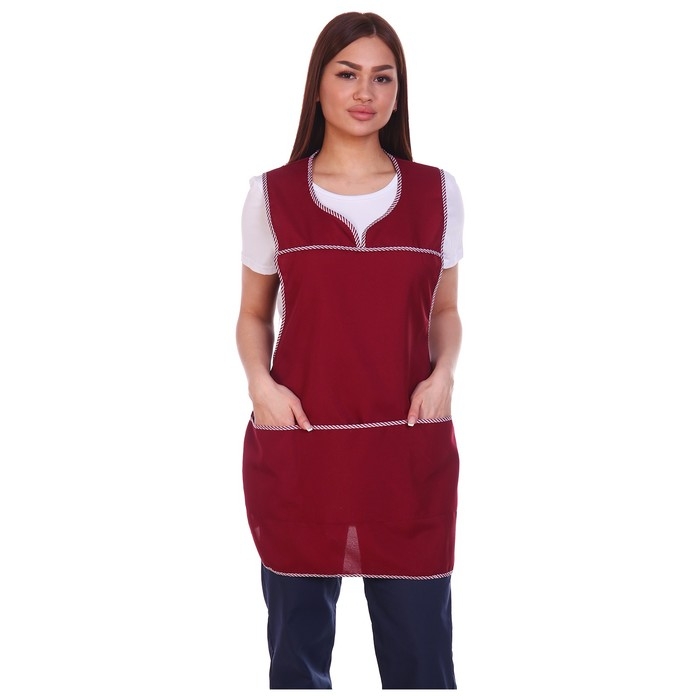 Фартук № 30, р. 42-48, цвет бордовый Фартук № 30, р. 42-48, цвет бордовый