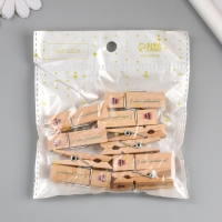 Декор для творчества дерево "Прищепка - С днём рождения!" набор 10 шт Декор для творчества дерево "Прищепка - С днём рождения!" набор 10 шт