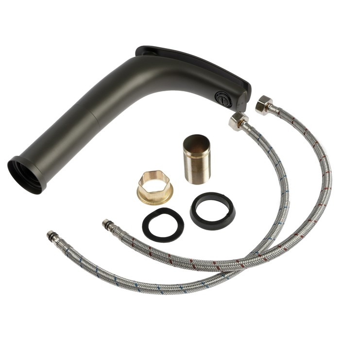 Смеситель для раковины ZEIN Z3797, дизайнерский, однорычажный, картридж 35 мм, графит Смеситель для раковины ZEIN Z3797, дизайнерский, однорычажный, картридж 35 мм, графит