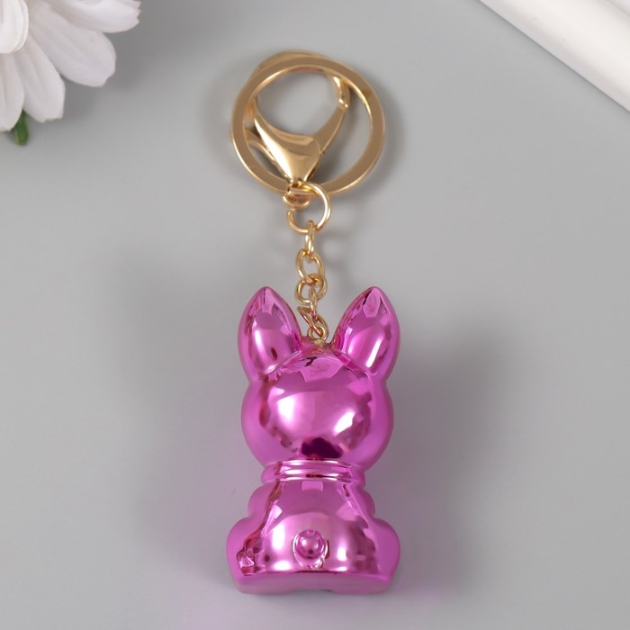 Брелок карабин металл Брелок карабин металл "Пёс" розовый 5,7х3,2х3,4 см