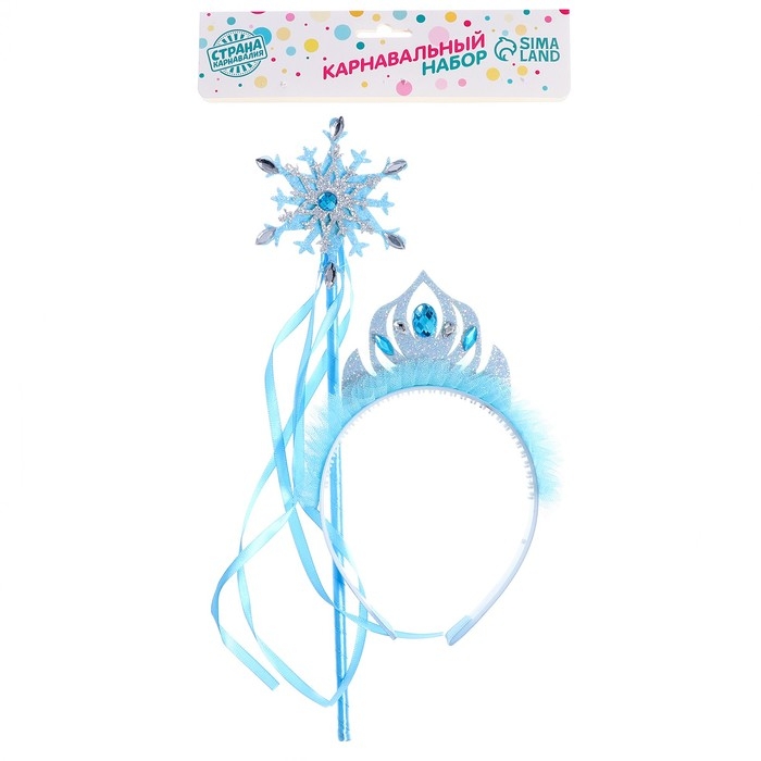 Карнавальный набор «Снежинка», 2 предмета: ободок, жезл Карнавальный набор «Снежинка», 2 предмета: ободок, жезл