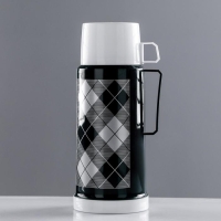 Термос 1 л, со стеклянной колбой, сохраняет тепло 8 ч, 12 х 28 см, микс