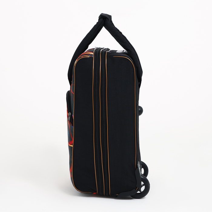 Чемодан малый 37 л (S) с сумкой, отдел на молнии, с расширением, цвет чёрный