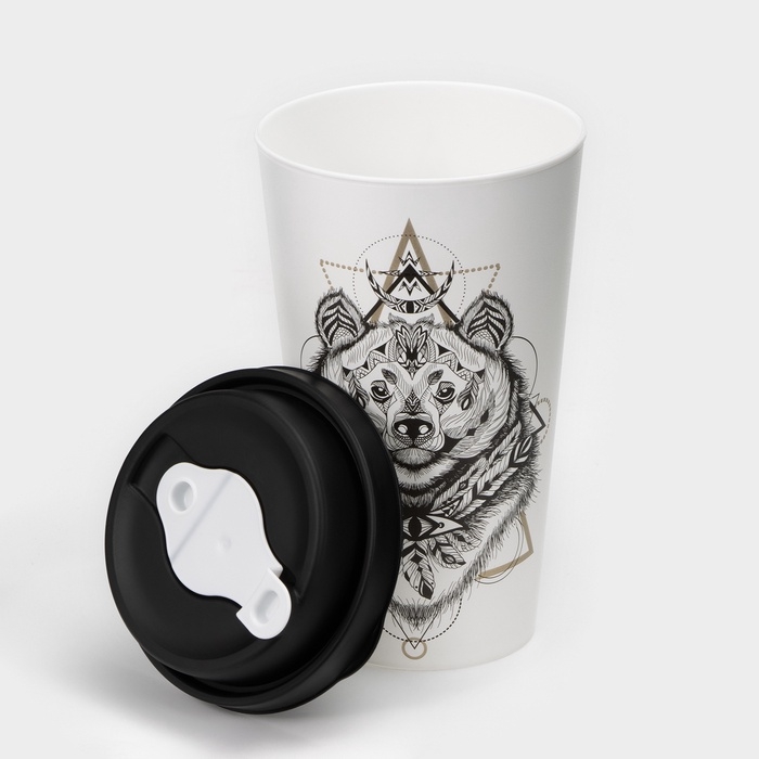 Стакан пластиковый с клапаном &laquo;Животные&raquo;, 550 мл