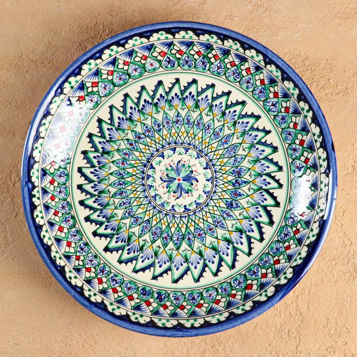 Ляган Риштанская Керамика Ляган Риштанская Керамика "Узоры", 25 см, синий