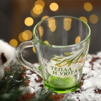 Новый год. Набор кружек стеклянных «Тепла и уюта!», 2 шт Новый год. Набор кружек стеклянных «Тепла и уюта!», 2 шт