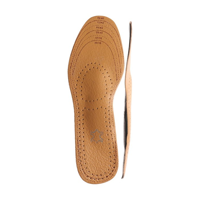 Стельки для обуви, универсальные, амортизирующие, дышащие, р-р RU до 47 (р-р Пр-ля до 46), 29,5 см, пара, цвет коричневый