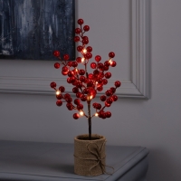 Светодиодный куст &laquo;Ягоды&raquo; 35 см, 30 LED, батарейки AAx3 (нет в комплекте), свечение тёплое белое