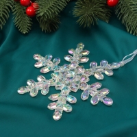 Ёлочная игрушка &laquo;Зимнее волшебство. Снежинка перелив&raquo; пластик, 11х9,5 см, прозрачный