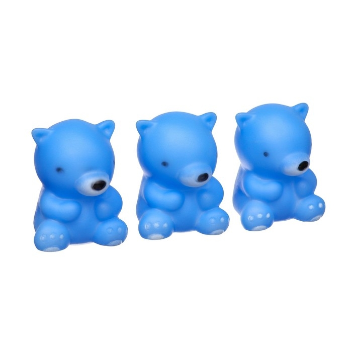 Набор резиновых игрушек для ванны &laquo;Мыльница: Мишки&raquo;,14 см, с пищалкой, 4 шт, цвет МИКС, Крошка Я