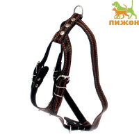 Шлейка кожаная "Караульная", 2,5 см, ОШ40-66 см, ОГ 81-100 см, чёрный Шлейка кожаная "Караульная", 2,5 см, ОШ40-66 см, ОГ 81-100 см, чёрный