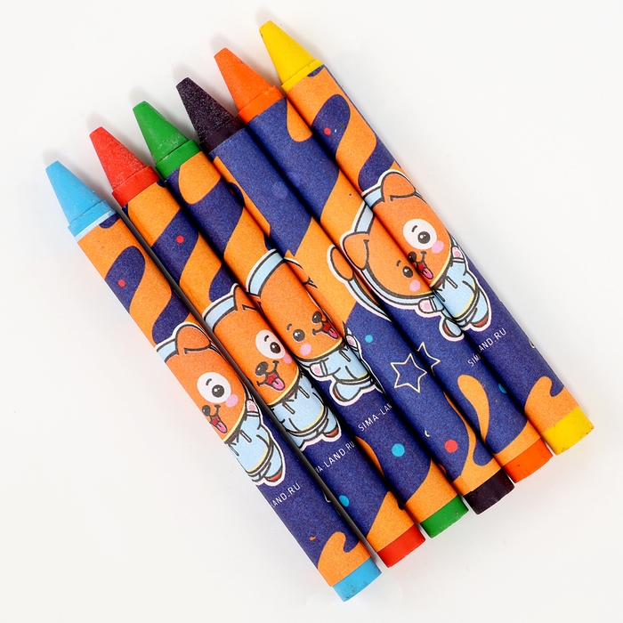 Восковые мелки - карандаши ароматизированные «Зверята», 6 цветов Восковые мелки - карандаши ароматизированные «Зверята», 6 цветов