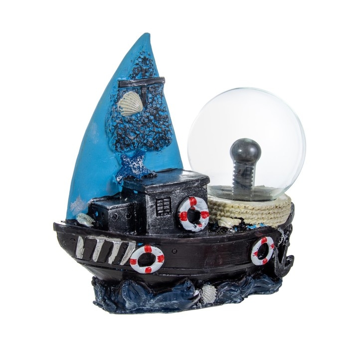 Плазменный шар Плазменный шар "Парусник" синий 25х10х22 см RISALUX