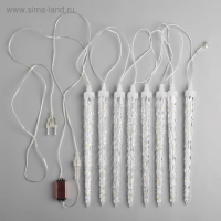Гирлянда «Сосульки рифленые» 2.5 × 0.3 м, IP65, прозрачная нить, 192 LED, свечение белое с эффектом стекания, 12 В Гирлянда «Сосульки рифленые» 2.5 × 0.3 м, IP65, прозрачная нить, 192 LED, свечение белое с эффектом стекания, 12 В