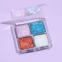 Палетка теней для век с глиттером 4 цвета Палетка теней для век с глиттером 4 цвета