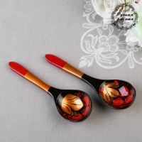 Ложка &laquo;Ягодка&raquo;, салатная, 6&times;21, хохлома