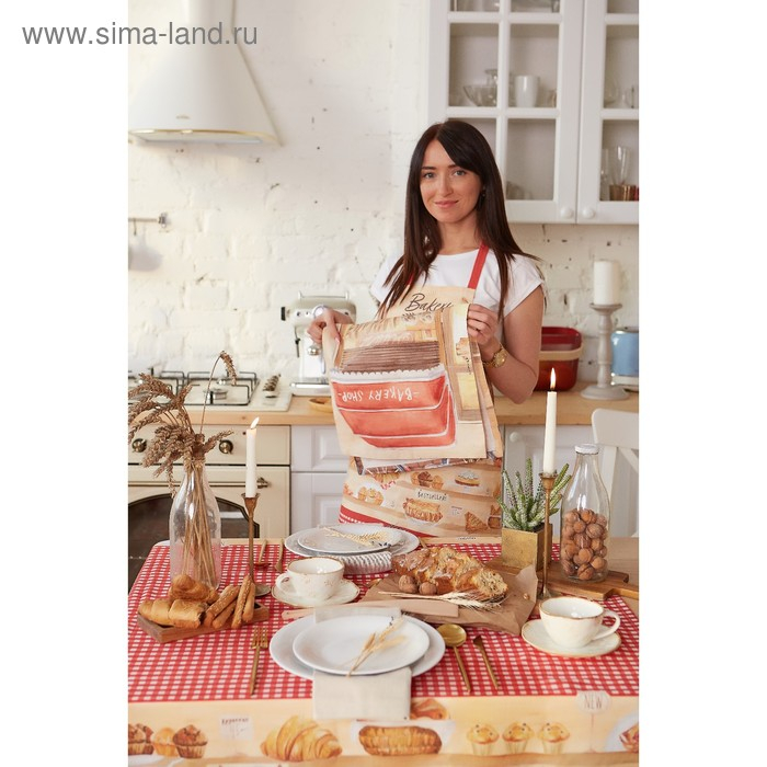 Скатерть "Этель" Bakery house 180х147 см, 100% хлопок, репс 210 г/м2