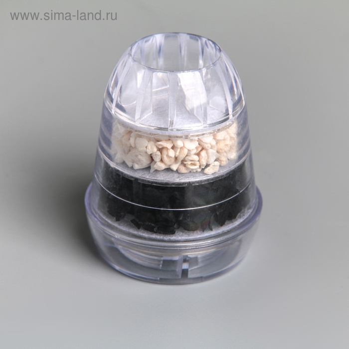 Фильтр для воды на кран Доляна &laquo;Тройной барьер&raquo;, актив карбон, коралловая окаменелость,сульфат кальция, цвет МИКС