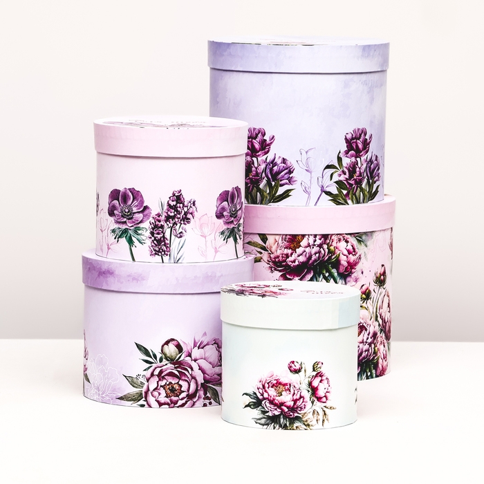 Набор шляпных коробок 5 в 1 Набор шляпных коробок 5 в 1 "Для тебя" , 22 х 19,5 , 14 х 13 см