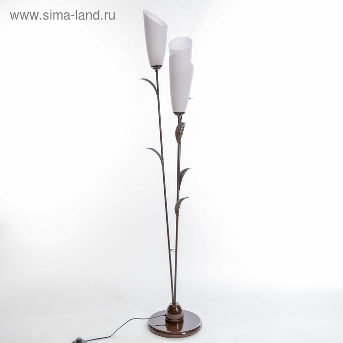 Торшер Торшер "Лепесток" 3x15Вт E27 коричневый 28х28х153 см.