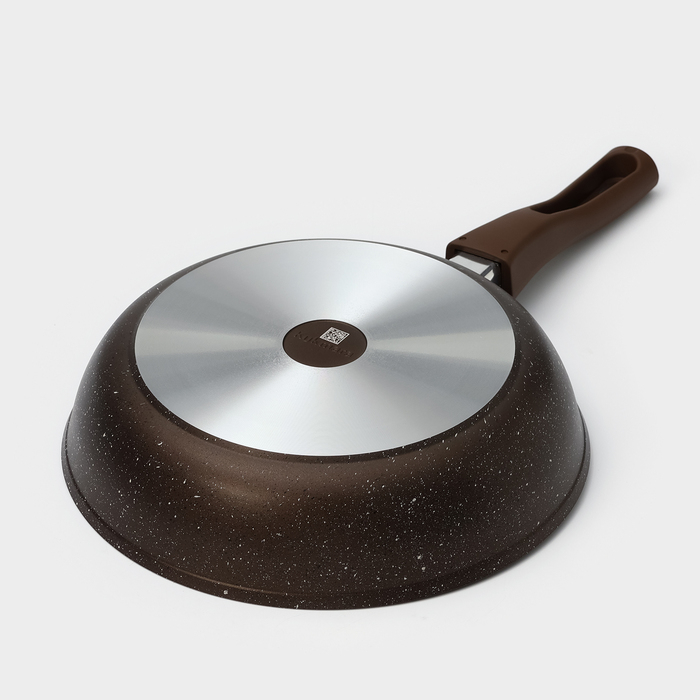 Сковорода, d=26 см, съёмная ручка, антипригарное покрытие, цвет кофейный мрамор Сковорода, d=26 см, съёмная ручка, антипригарное покрытие, цвет кофейный мрамор