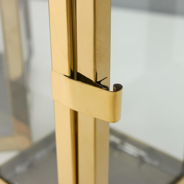 Подсвечник металл, стекло фонарь"Завитки"золото н-р 3 шт 55х18х18 37,5х14,5х14,5 26х10х10 см   54492