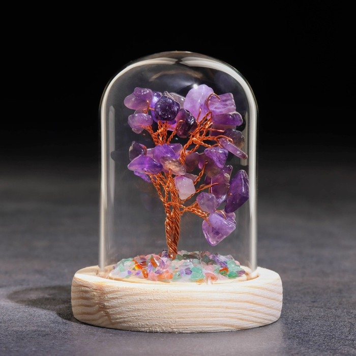 Сувенир в куполе Сувенир в куполе "Дерево Мудрости. Аметист", натуральный камень, 10 х 7 см