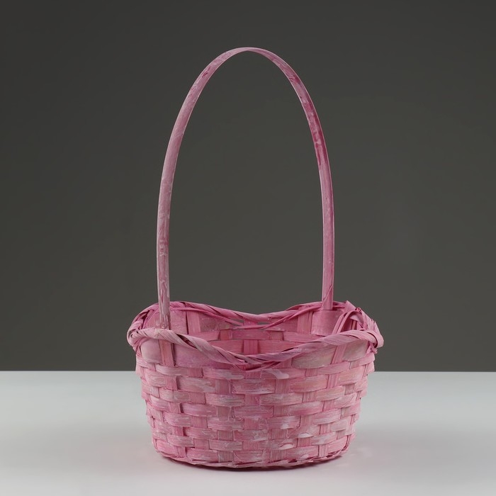 Набор корзин, 19х7,5х9,5/31 см, 22х9х11/34 см, 24х9х11,5/35 см, 3 шт, розовые, бамбук Набор корзин, 19х7,5х9,5/31 см, 22х9х11/34 см, 24х9х11,5/35 см, 3 шт, розовые, бамбук