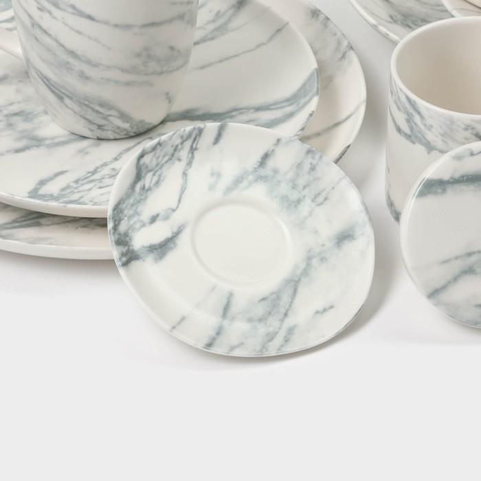 Сахарница фарфоровая Magistro Real Marble, 250 мл, 8,5×9 см Сахарница фарфоровая Magistro Real Marble, 250 мл, 8,5×9 см