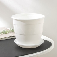Горшок для цветов с поддоном &laquo;Венеция&raquo;, 2 л, d=16 см, цвет белый