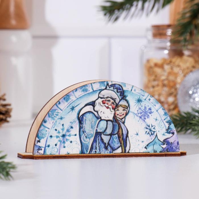 Салфетница "Дед Мороз и Снегурочка", 13,5&times;3,1&times;6 см